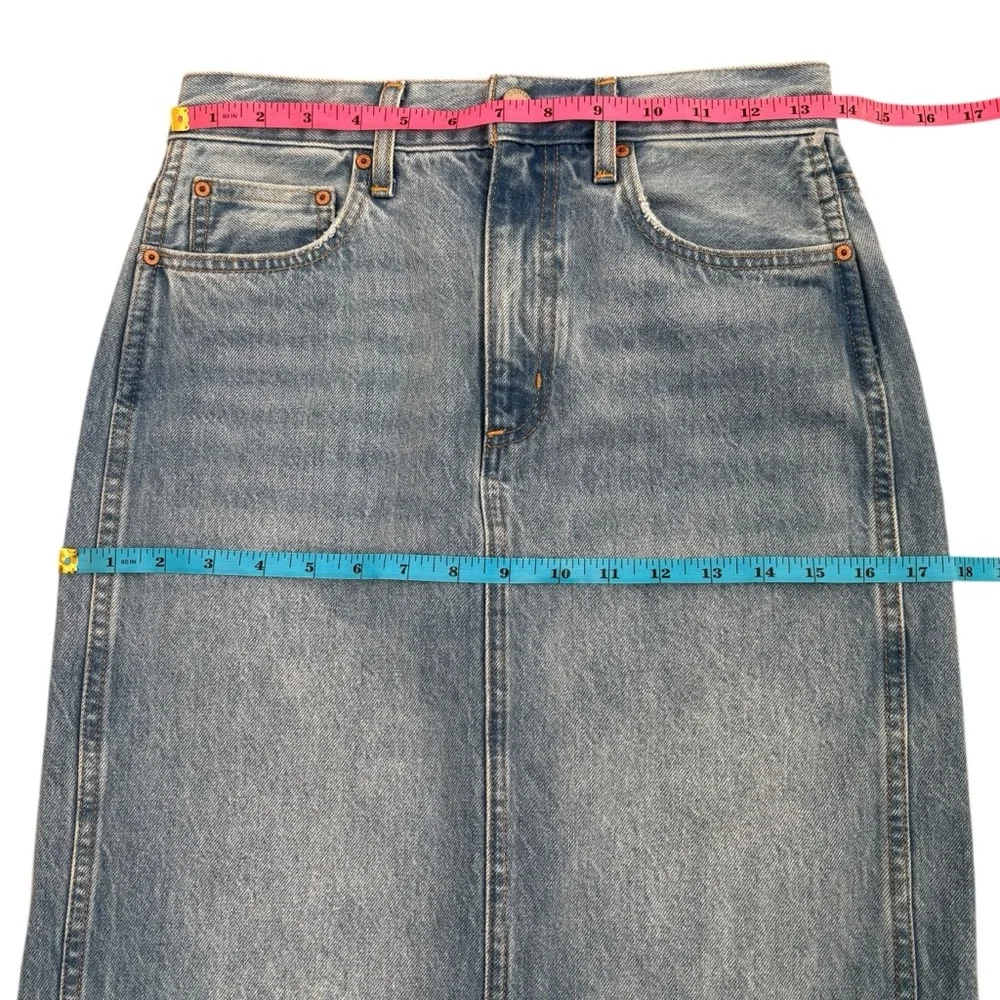 Aritzia Denim Forum The ’90s Pencil Maxi Denim Skirt 7 Yrs Bleu Taboo Size 25